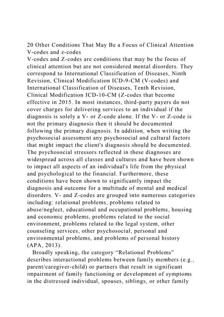 20 Other Conditions That May Be a Focus of Clinical AttentionV-c.docx