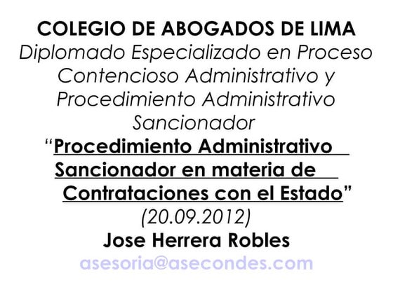 27 11. procedimiento administrativo sancionador en materia de contrataciones ...
