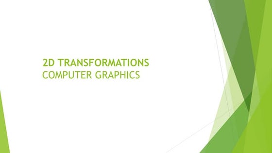 2D transformation (Computer Graphics)