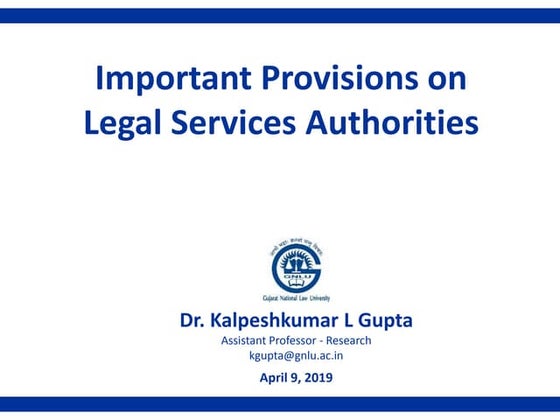 Important Provisions on Legal Services Authorities Act 
