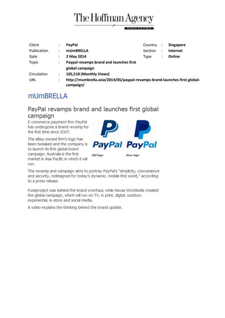 2 may m umbrella_paypal revamps brand and launches first global campaign