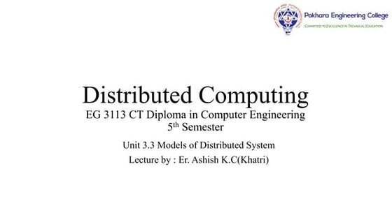 Models of Distributed System