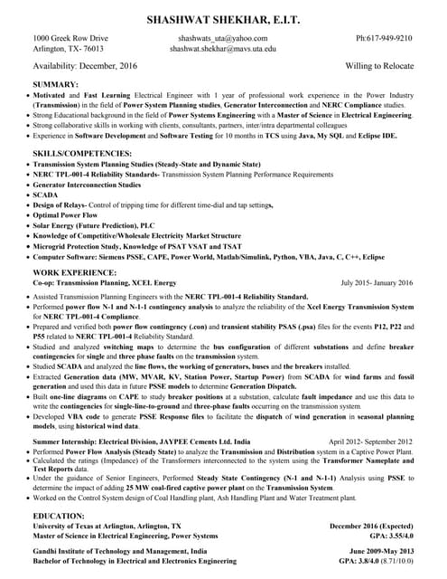 Resume- EE
