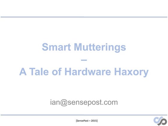 44CON London 2015 - Smart Muttering; a story and toolset for smart meter plat...