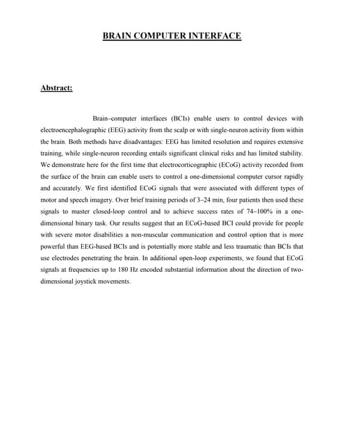 45891026 brain-computer-interface-seminar-report