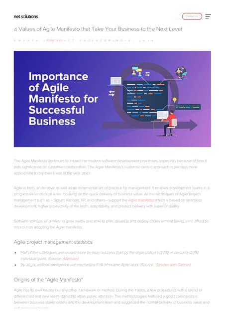 Importance of agile manifesto.