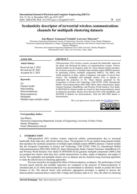 Scedasticity descriptor of terrestrial wireless communications channels for m...