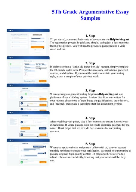 5Th Grade Argumentative Essay Samples. Online assignment writing service.