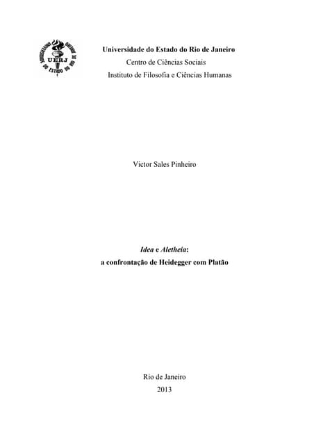 O confronto Ideia e verdade em Heidegger