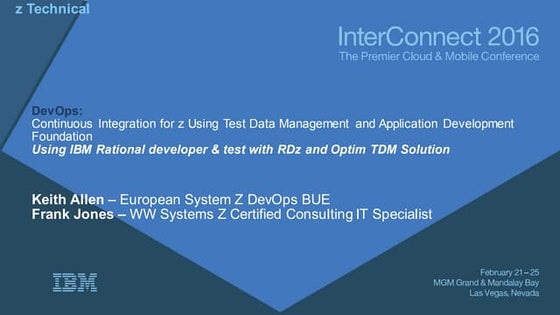 Continuous  Integration for z  using  Test Data Management  and Application D...