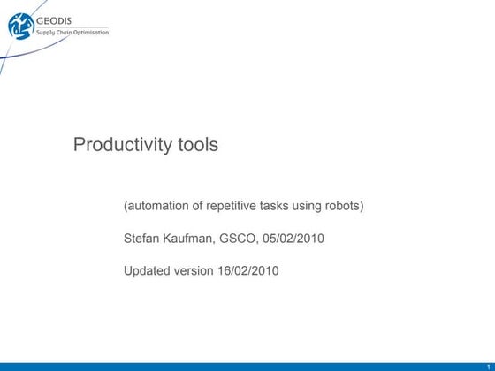 Productivity tools