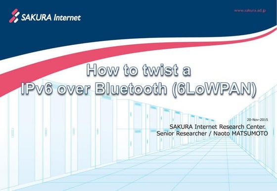 How to twist a IPv6 over Bluetooth (6lowpan) 