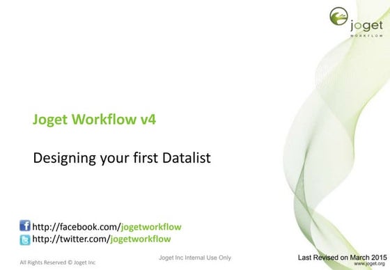 Joget Workflow v4 Training - Module 7 - Designing your first Datalist