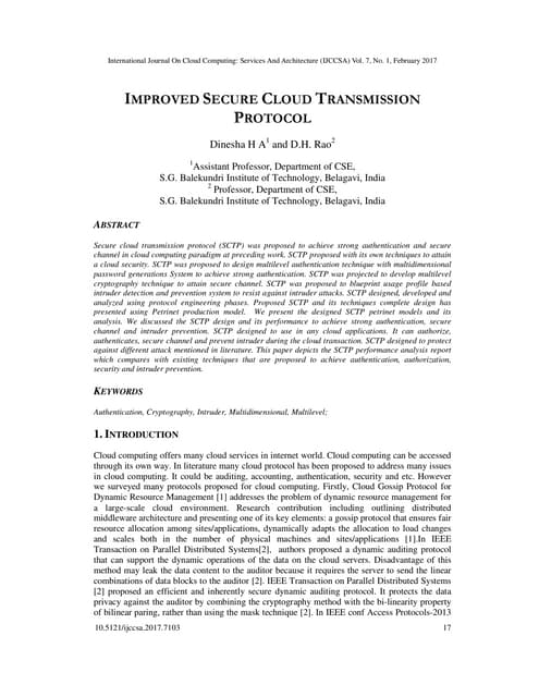 IMPROVED SECURE CLOUD TRANSMISSION PROTOCOL