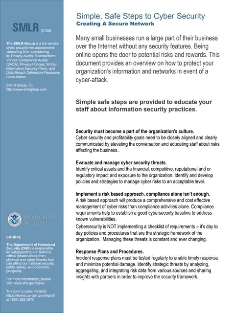 Simple Safe Steps to Cyber Security
