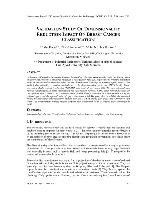 Validation Study of Dimensionality Reduction Impact on Breast Cancer Classifi...