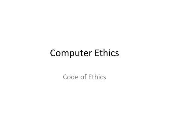 7 computer ethics