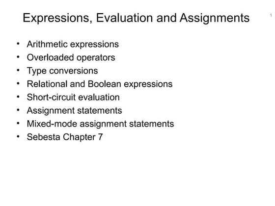  Expressions in c++
