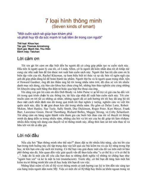 7 loại hình thông minh   thomas armstrong