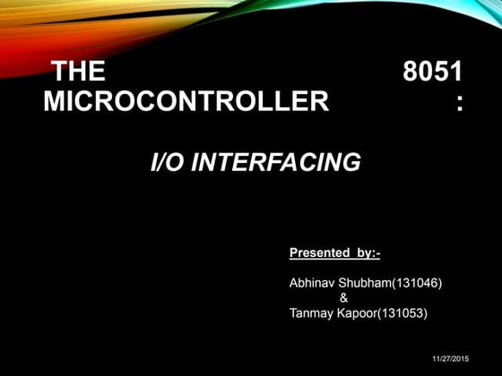 8051 io interface