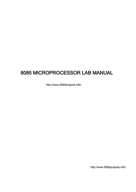 8085 microprocessor lab manual