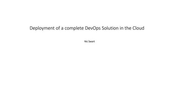 Deployment of DevOps Environment with CA Solutions
