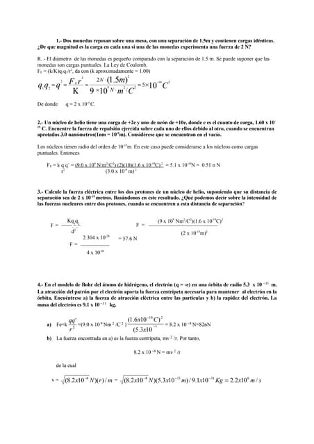 Cargas Ejercicios Resueltos