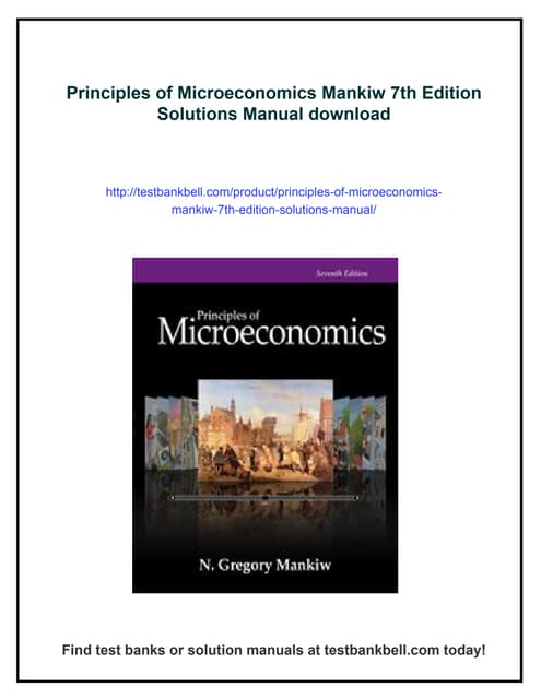 Principles of Microeconomics Mankiw 7th Edition Solutions Manual