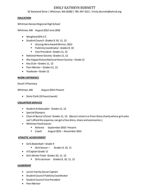 Resume - Emily