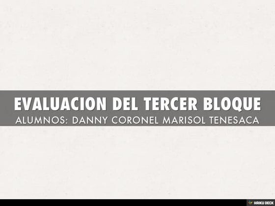 EVALUACION DEL TERCER BLOQUE