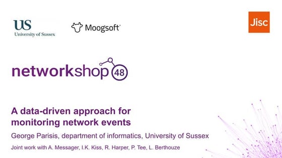 A data driven approach for monitoring network events