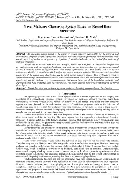 Novel Malware Clustering System Based on Kernel Data Structure