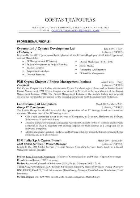 Costas Tjiapouras CV