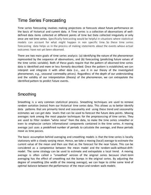 Time Series FORECASTING