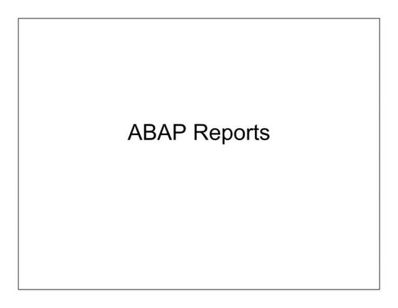 Abap reports