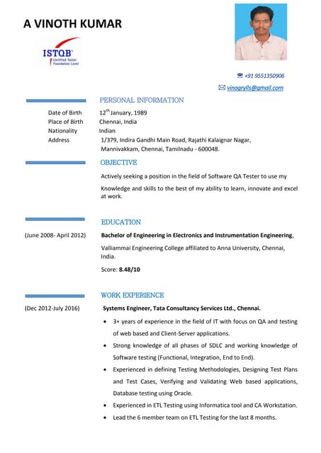 VINOTHKUMAR A_Resume