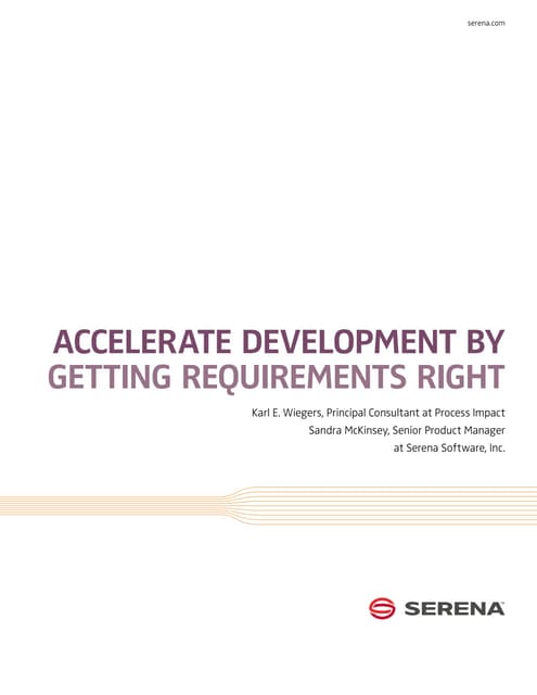 Accelerate Development by getting Requirements Right