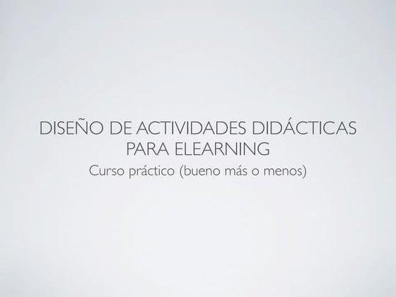 Actividades didacticas para e-learning 