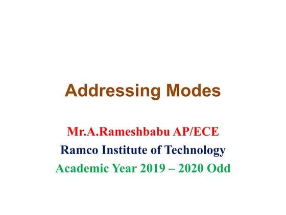 Addressing modes