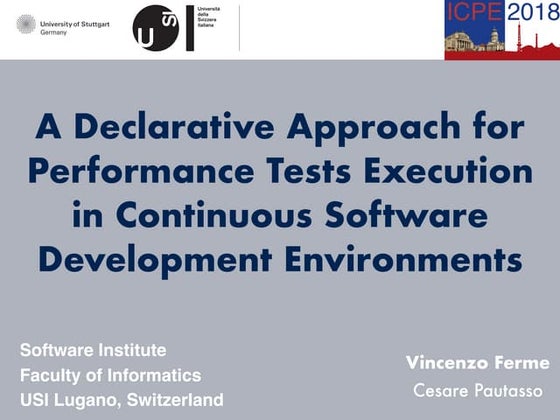 A Declarative Approach for Performance Tests Execution in Continuous Software...