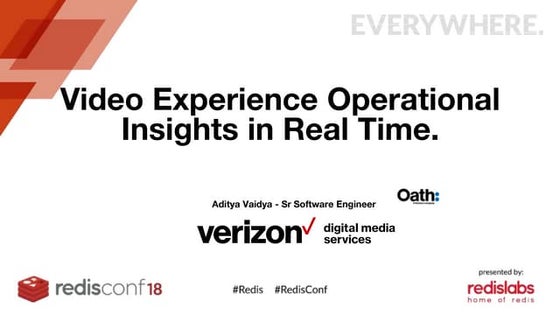 RedisConf18 - Video Experience Operational Insights in Real Time.