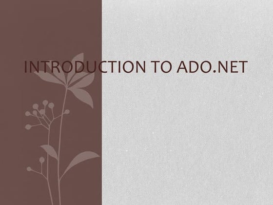 For Beginners - Ado.net