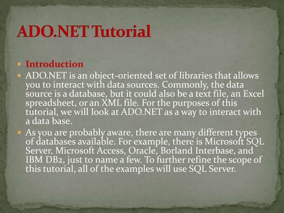 Ado.net