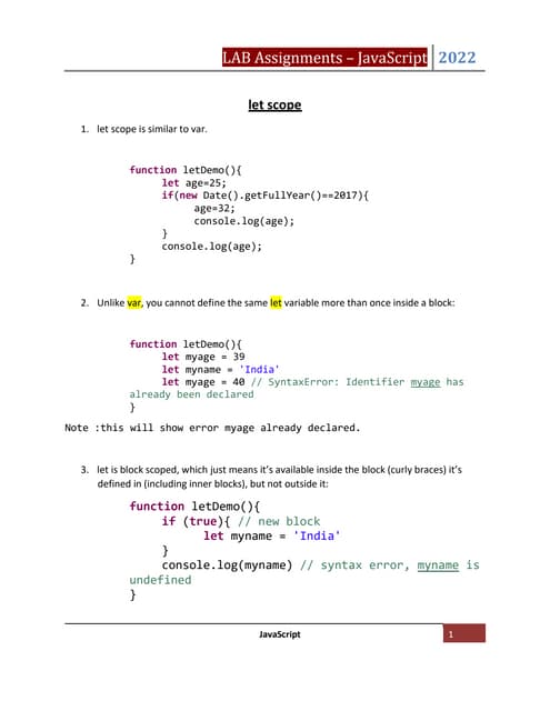 Javascript Exercises