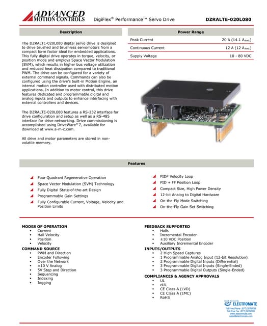 Advanced motion controls dzralte 020l080