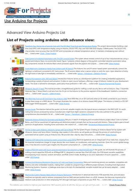 Advanced View Arduino Projects List - Use Arduino for Projects.pdf