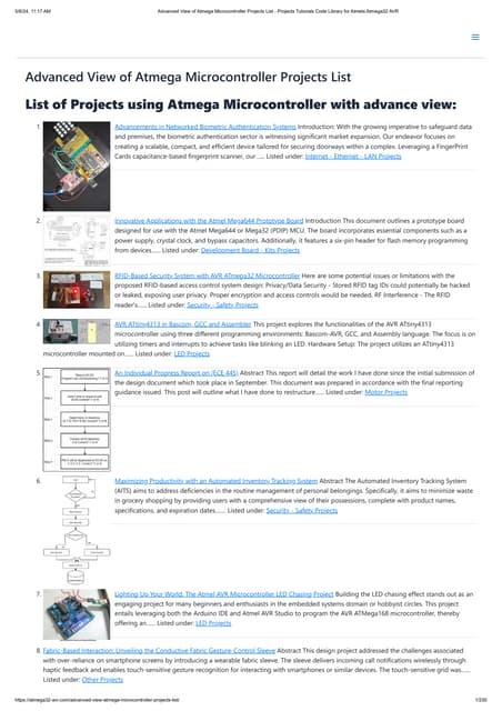Advanced View of Atmega Microcontroller Projects List - Projects Tutorials Co...