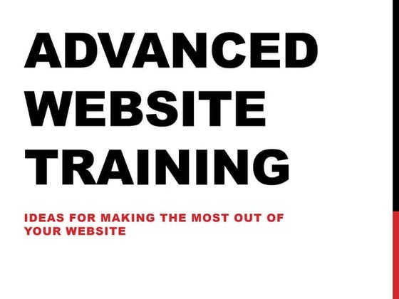 Advanced website training