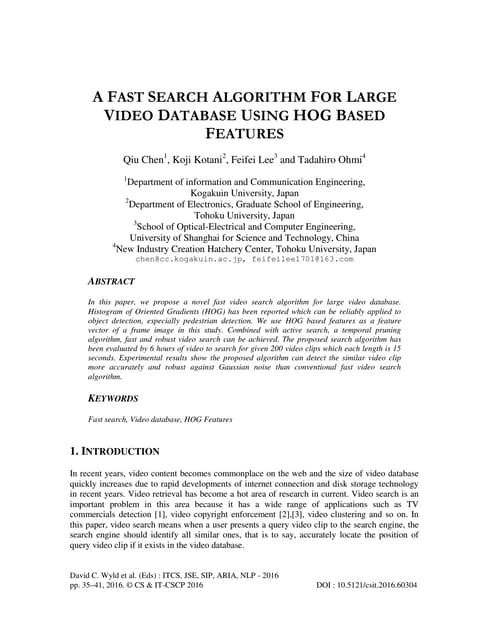A fast search algorithm for large