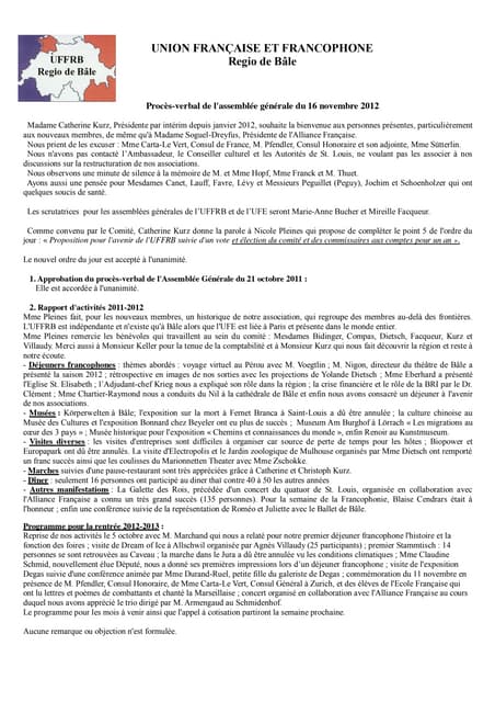 Programme Ag UFFRB / UFE  2013 